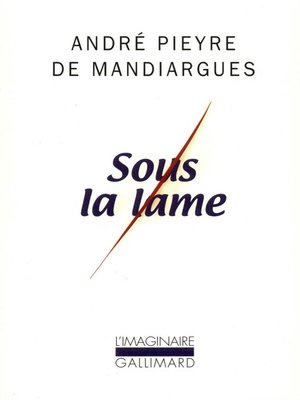 cover image of Sous la lame
